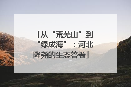 从“荒芜山”到“绿成海”：河北隆尧的生态答卷