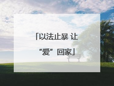 以法止暴 让“爱”回家