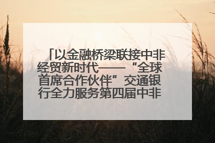 以金融桥梁联接中非经贸新时代——“全球首席合作伙伴”交通银行全力服务第四届中非经贸博览会