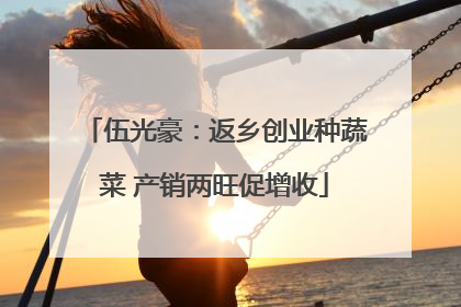 伍光豪：返乡创业种蔬菜 产销两旺促增收