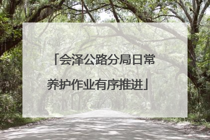 会泽公路分局日常养护作业有序推进