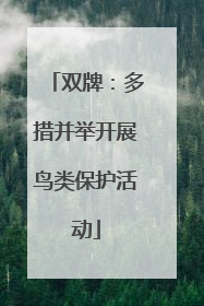 双牌：多措并举开展鸟类保护活动