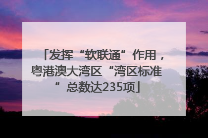发挥“软联通”作用，粤港澳大湾区“湾区标准”总数达235项