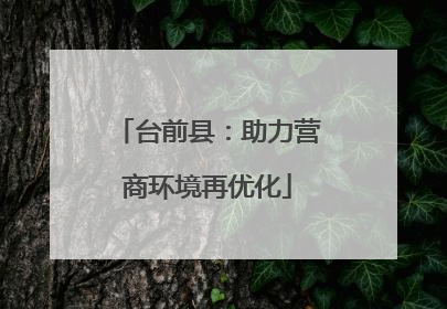 台前县：助力营商环境再优化
