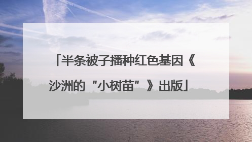半条被子播种红色基因《沙洲的“小树苗”》出版