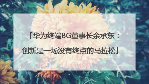 华为终端BG董事长余承东：创新是一场没有终点的马拉松