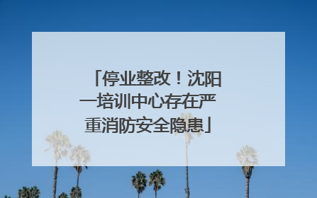 停业整改！沈阳一培训中心存在严重消防安全隐患