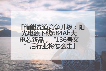 储能赛道竞争升级：阳光电源下线684Ah大电芯新品，“136号文”后行业将怎么走