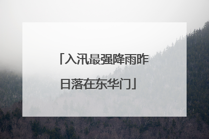 入汛最强降雨昨日落在东华门