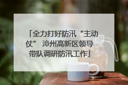 全力打好防汛“主动仗” 漳州高新区领导带队调研防汛工作