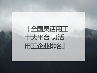 全国灵活用工十大平台 灵活用工企业排名