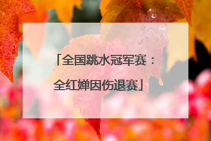 全国跳水冠军赛：全红婵因伤退赛