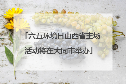六五环境日山西省主场活动将在大同市举办