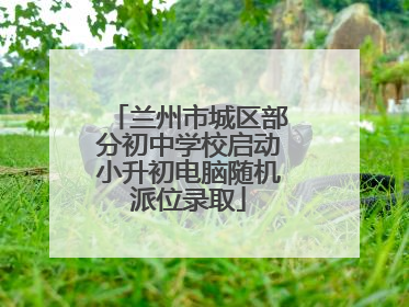 兰州市城区部分初中学校启动小升初电脑随机派位录取