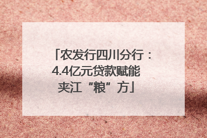 农发行四川分行：4.4亿元贷款赋能夹江“粮”方