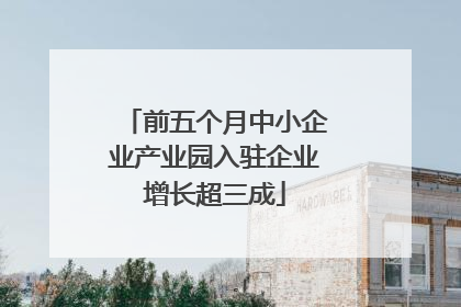 前五个月中小企业产业园入驻企业增长超三成