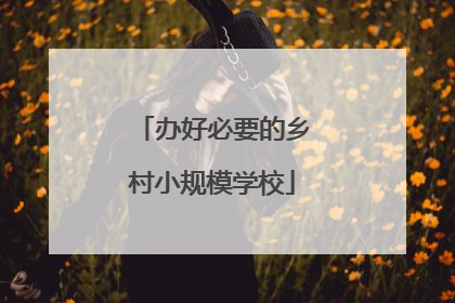 办好必要的乡村小规模学校