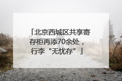 北京西城区共享寄存柜再添70余处，行李“无忧存”