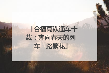 合福高铁通车十载：奔向春天的列车一路繁花