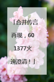 合并传言再现，601377火速澄清！
