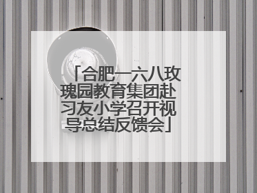 合肥一六八玫瑰园教育集团赴习友小学召开视导总结反馈会