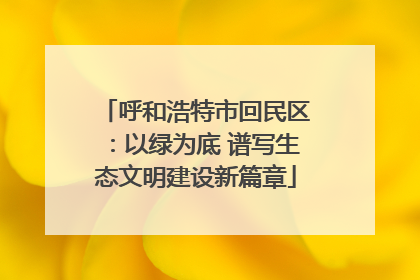 呼和浩特市回民区：以绿为底 谱写生态文明建设新篇章