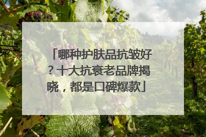 哪种护肤品抗皱好？十大抗衰老品牌揭晓，都是口碑爆款