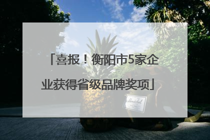 喜报！衡阳市5家企业获得省级品牌奖项