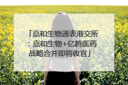 嘉和生物递表港交所：嘉和生物+亿腾医药战略合并即将收官