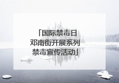 国际禁毒日 邓南街开展系列禁毒宣传活动