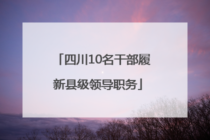 四川10名干部履新县级领导职务