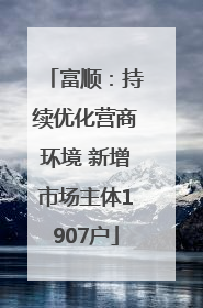 富顺：持续优化营商环境 新增市场主体1907户