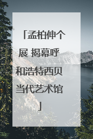 孟柏伸个展 揭幕呼和浩特西贝当代艺术馆