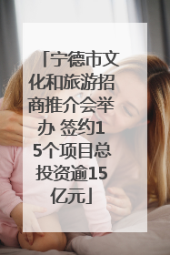宁德市文化和旅游招商推介会举办 签约15个项目总投资逾15亿元