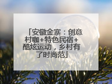 安徽金寨：创意村咖+特色民宿+酷炫运动，乡村有了时尚范