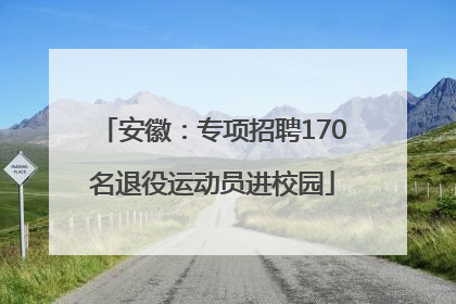 安徽：专项招聘170名退役运动员进校园