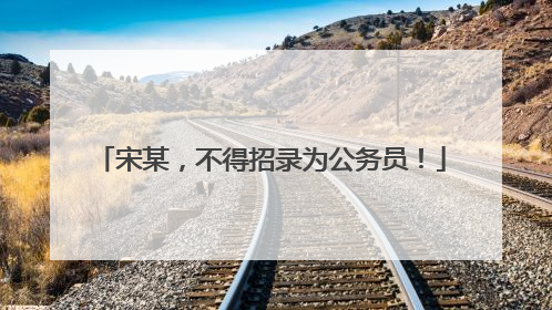 宋某，不得招录为公务员！