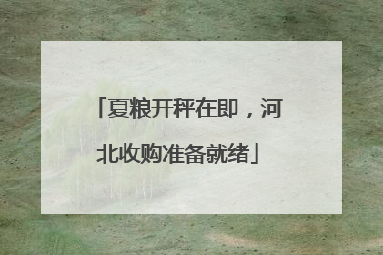 夏粮开秤在即，河北收购准备就绪