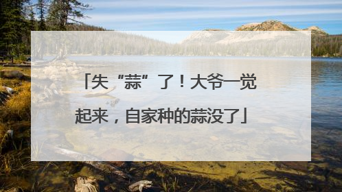 失“蒜”了！大爷一觉起来，自家种的蒜没了
