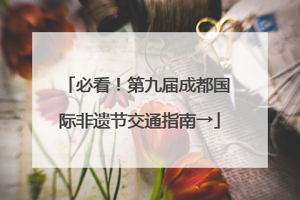 必看！第九届成都国际非遗节交通指南→