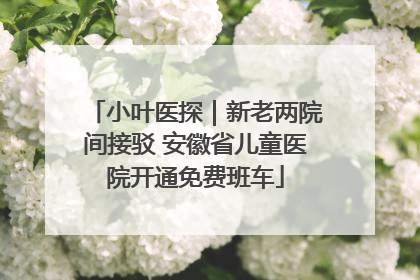小叶医探｜新老两院间接驳 安徽省儿童医院开通免费班车