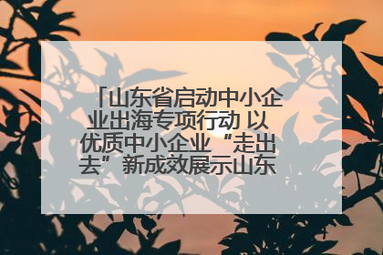 山东省启动中小企业出海专项行动 以优质中小企业“走出去”新成效展示山东产业发展新形象