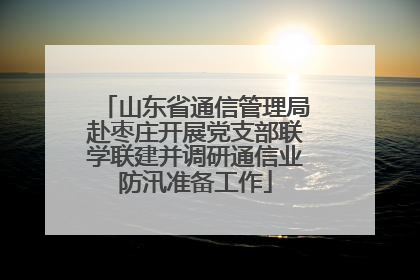 山东省通信管理局赴枣庄开展党支部联学联建并调研通信业防汛准备工作