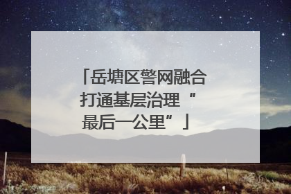 岳塘区警网融合 打通基层治理“最后一公里”