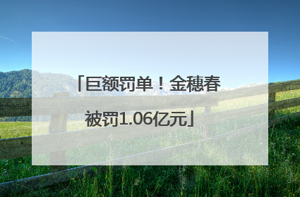 巨额罚单！金穗春被罚1.06亿元
