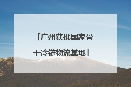 广州获批国家骨干冷链物流基地