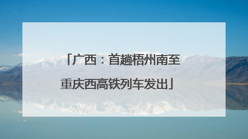 广西：首趟梧州南至重庆西高铁列车发出