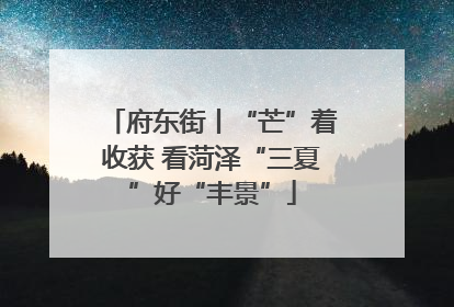 府东街丨“芒”着收获 看菏泽“三夏”好“丰景”
