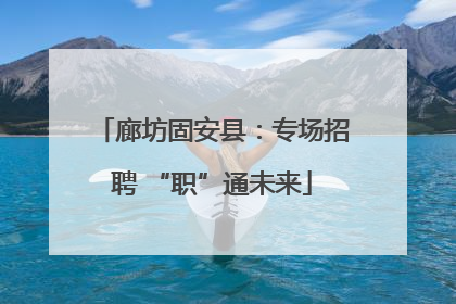 廊坊固安县：专场招聘 “职”通未来