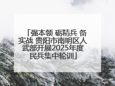 强本领 砺精兵 备实战 贵阳市南明区人武部开展2025年度民兵集中轮训